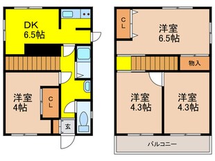 川西市平野貸家の物件間取画像